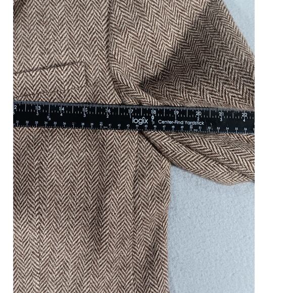 Vintage Polo Ralph Lauren Lambswool Alpaca Herringbone Blazer L Brown macau - Picture 3 of 8
